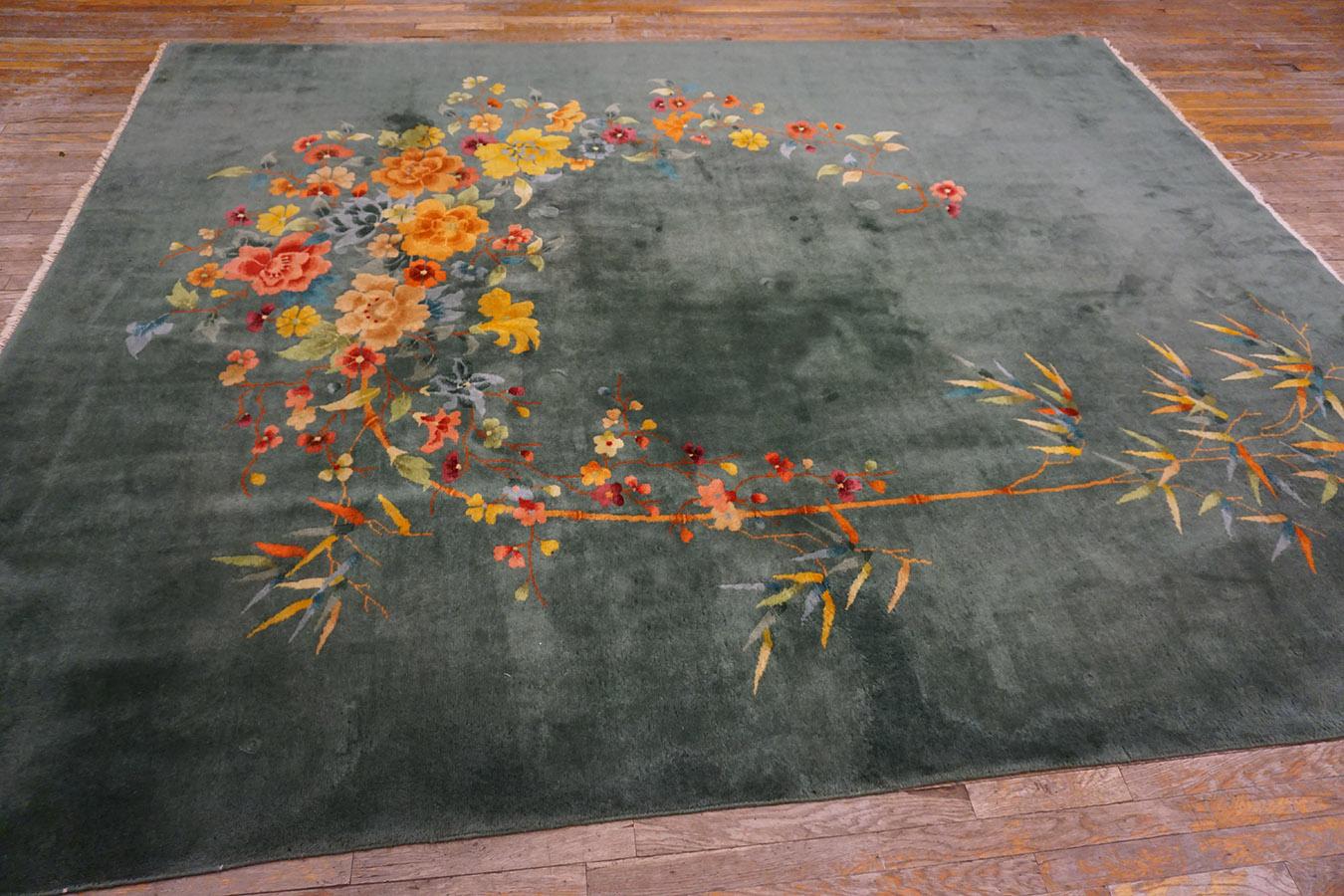Tapis Art Déco chinois des années 1930 (32 x 28 cm) en vente 4