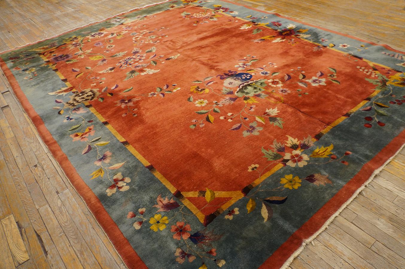 Hand-Knotted 1920s Chinese Art Deco Carpet ( 8' 9