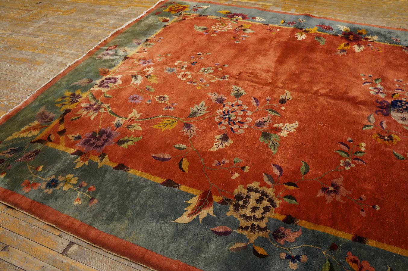 Early 20th Century 1920s Chinese Art Deco Carpet ( 8' 9