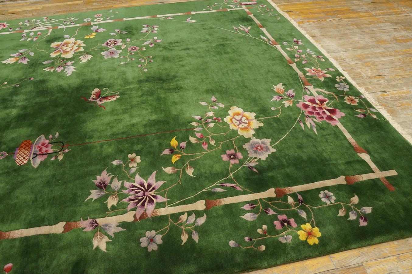 Hand-Knotted 1920s Chinese Art Deco Carpet By Nichols Workshop ( 8 9'' x 11'4'' - 266 x 345 )