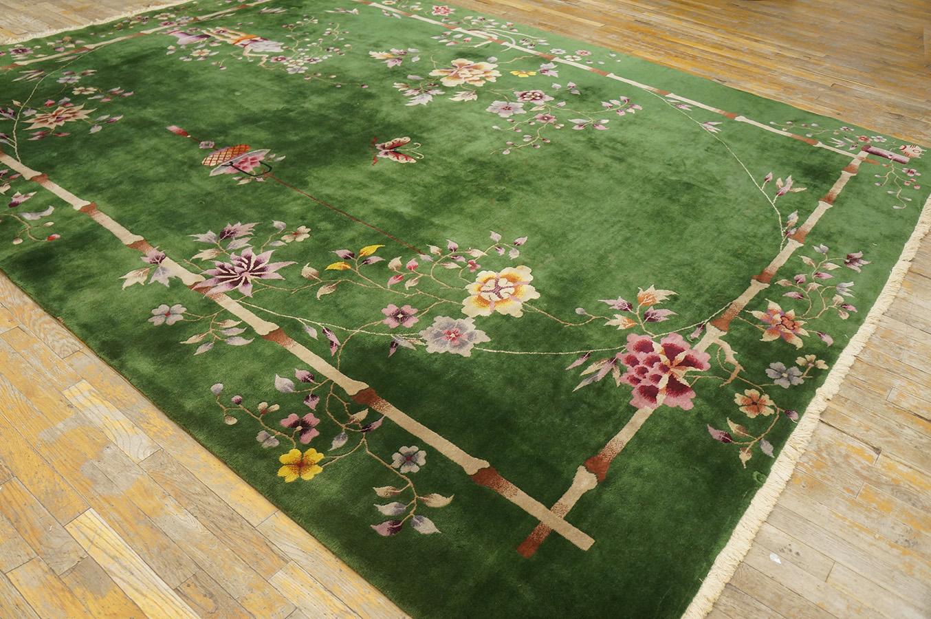 Early 20th Century 1920s Chinese Art Deco Carpet By Nichols Workshop ( 8 9'' x 11'4'' - 266 x 345 )