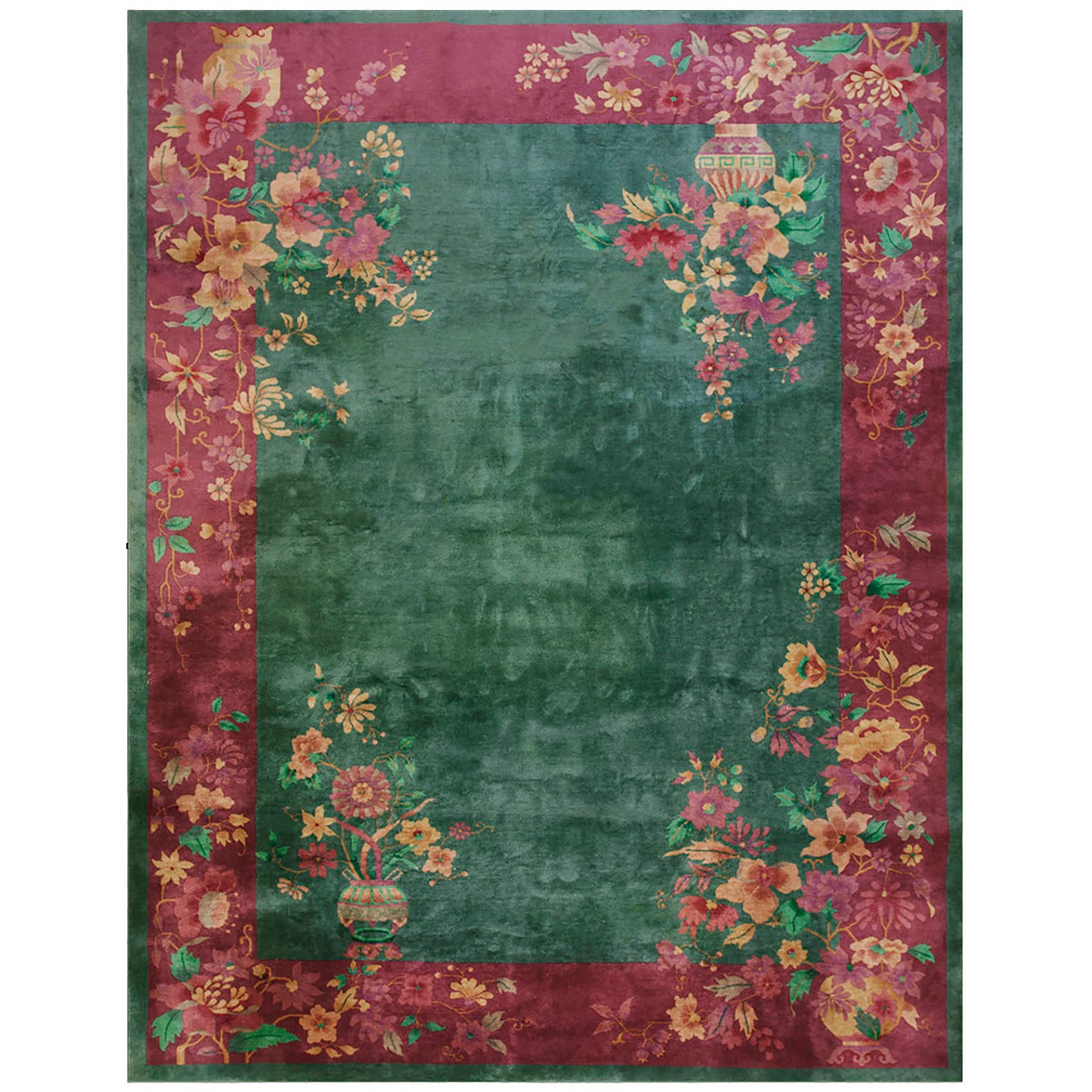 1920s Chinese Art Deco Carpet ( 8'9" x 11'3" - 266 x 343 ) For Sale