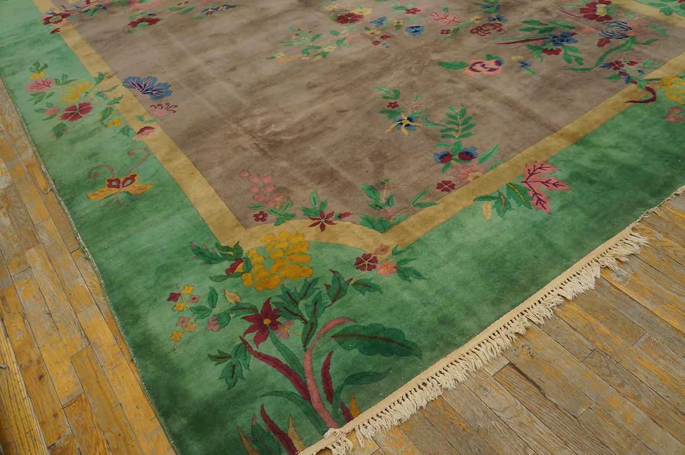 Antique Chinese, Art Deco Rug 8' 9'' x 11' 4'' For Sale 4