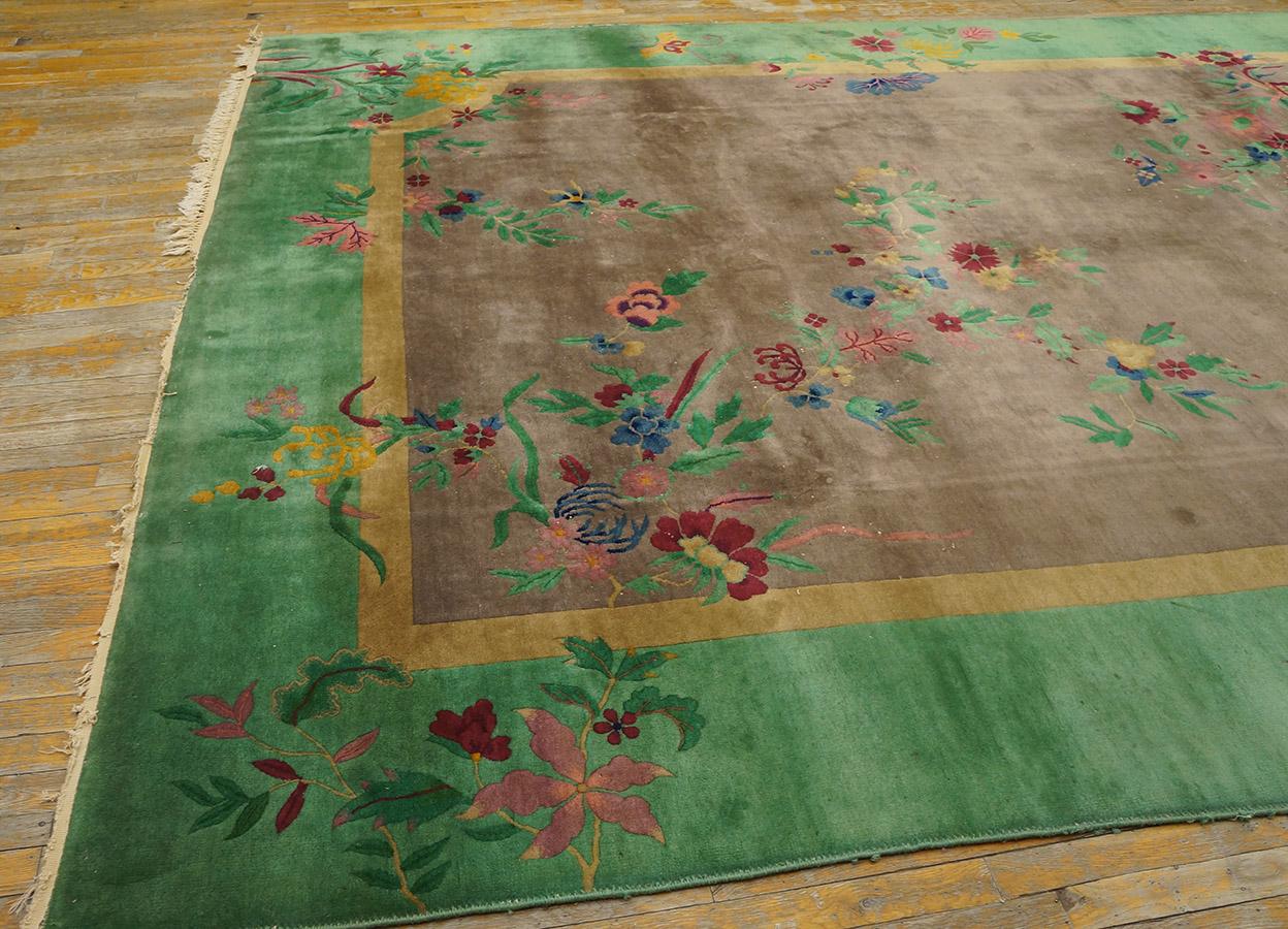Antique Chinese, Art Deco Rug 8' 9'' x 11' 4'' For Sale 5