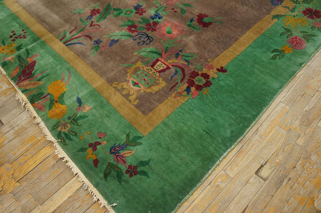Antique Chinese, Art Deco Rug 8' 9'' x 11' 4'' For Sale 6
