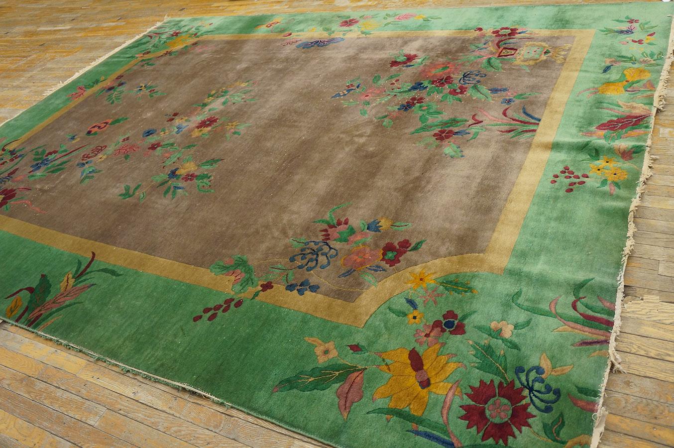 Hand-Knotted Antique Chinese, Art Deco Rug 8' 9'' x 11' 4'' For Sale