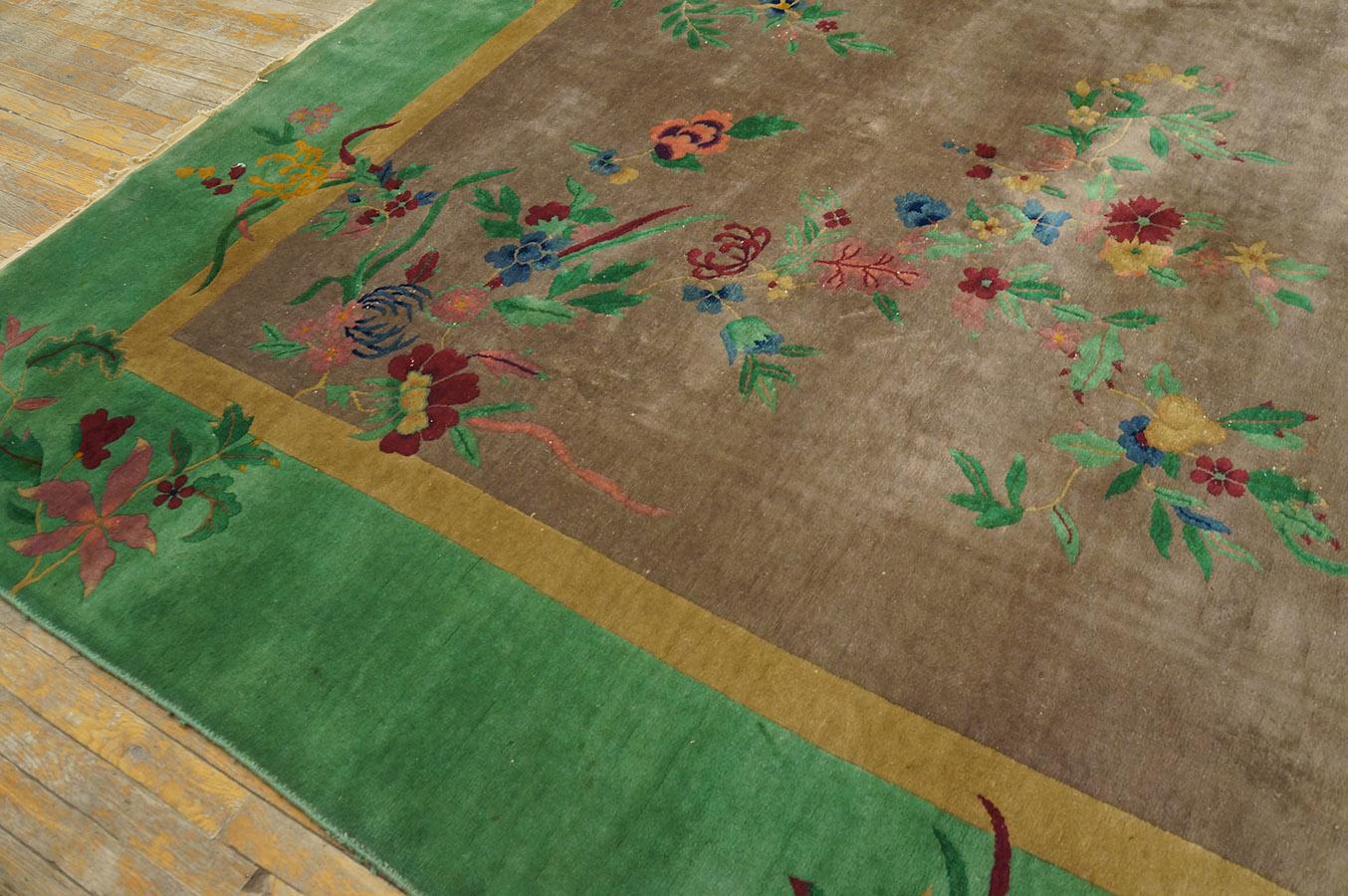 Antique Chinese, Art Deco Rug 8' 9'' x 11' 4'' For Sale 1