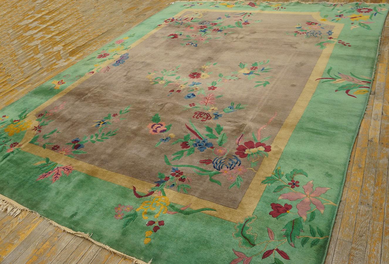 Antique Chinese, Art Deco Rug 8' 9'' x 11' 4'' For Sale 2