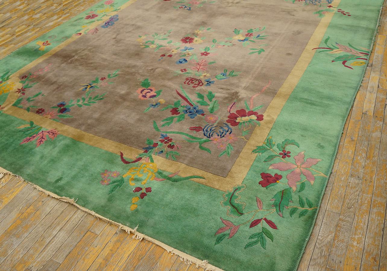 Antique Chinese, Art Deco Rug 8' 9'' x 11' 4'' For Sale 3
