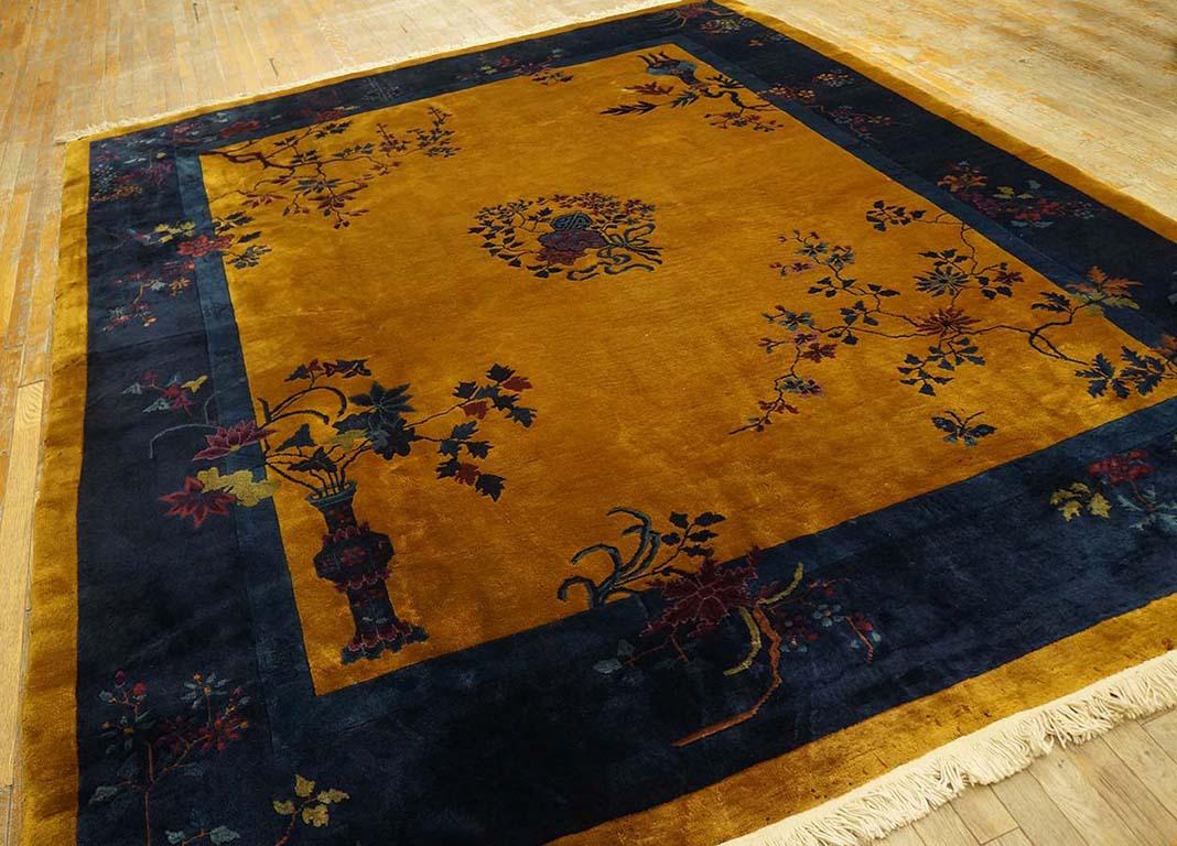 Hand-Knotted Early 20th Century Chinese Art Deco Carpet ( 8' x 9'8