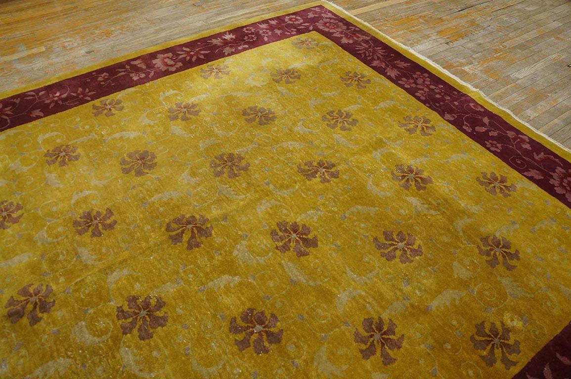 Wool Antique Chinese Art Deco Rug For Sale