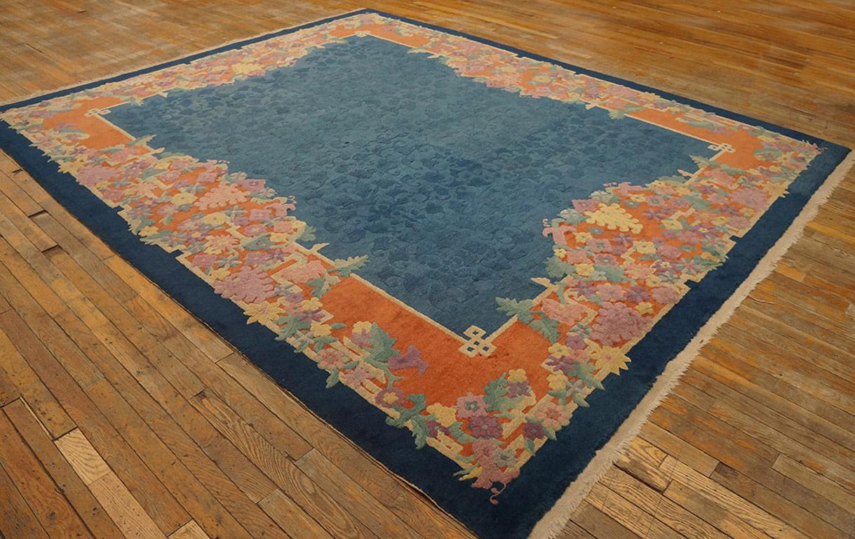 Hand-Knotted 1920s Chinese Art Deco Carpet ( 8' x 9'10