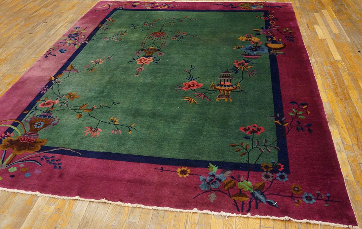 Wool Antique Chinese Art Deco Rug 8' 0
