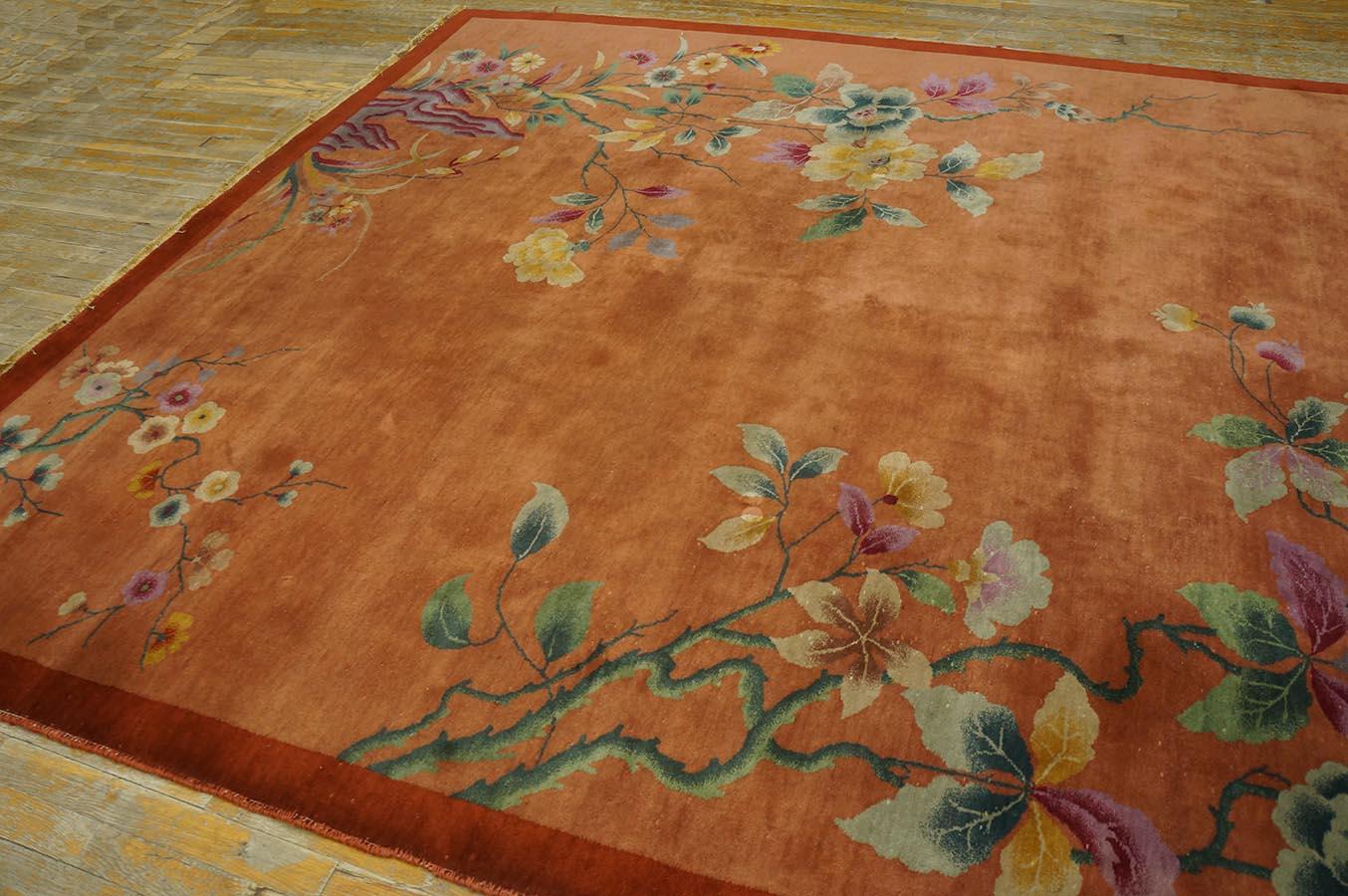 Wool 1920s Chinese Art Deco Carpet ( 8' x 9' 6