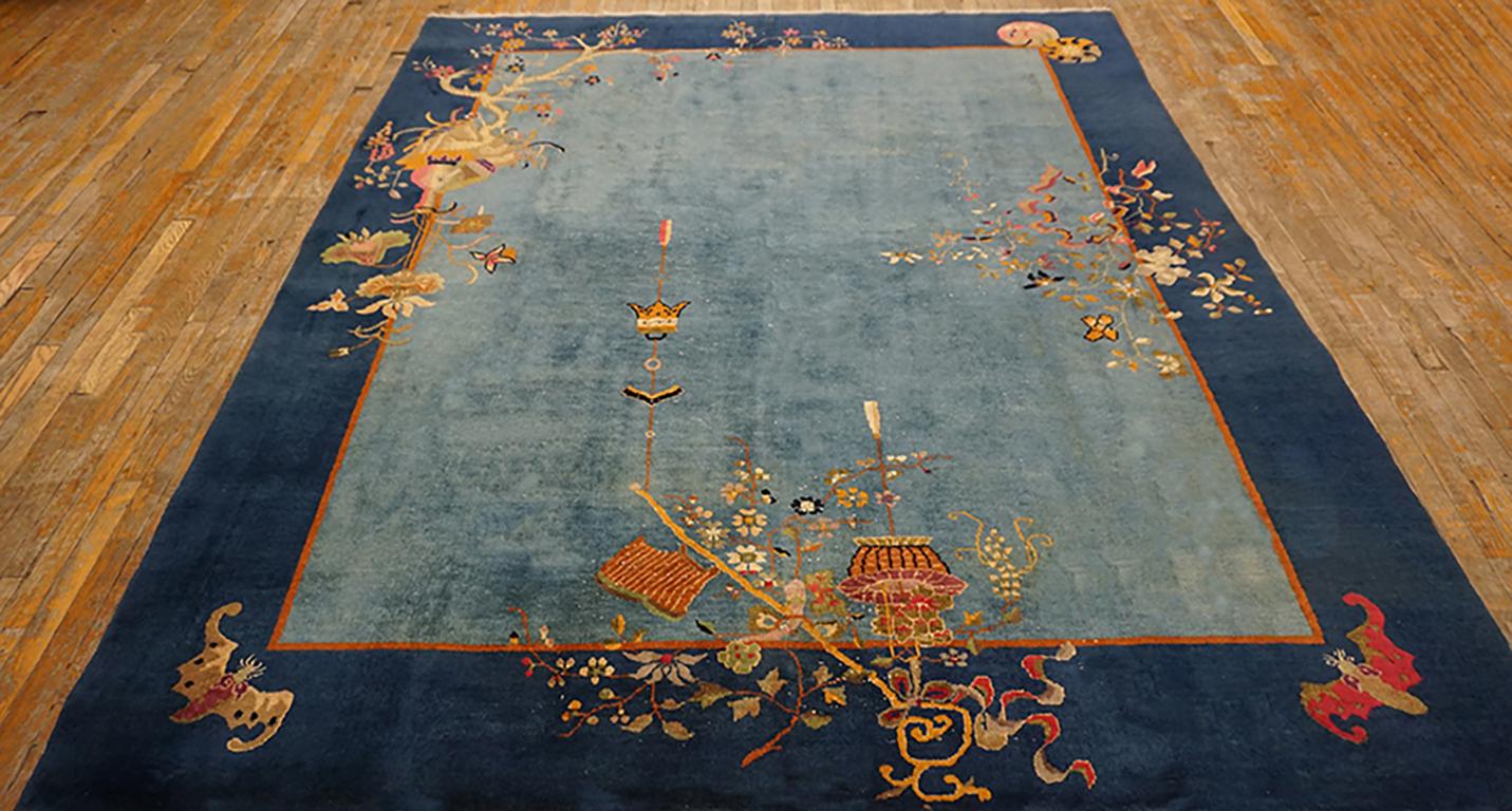 Hand-Knotted 1920s Chinese Art Deco Carpet ( 8' x 9'9
