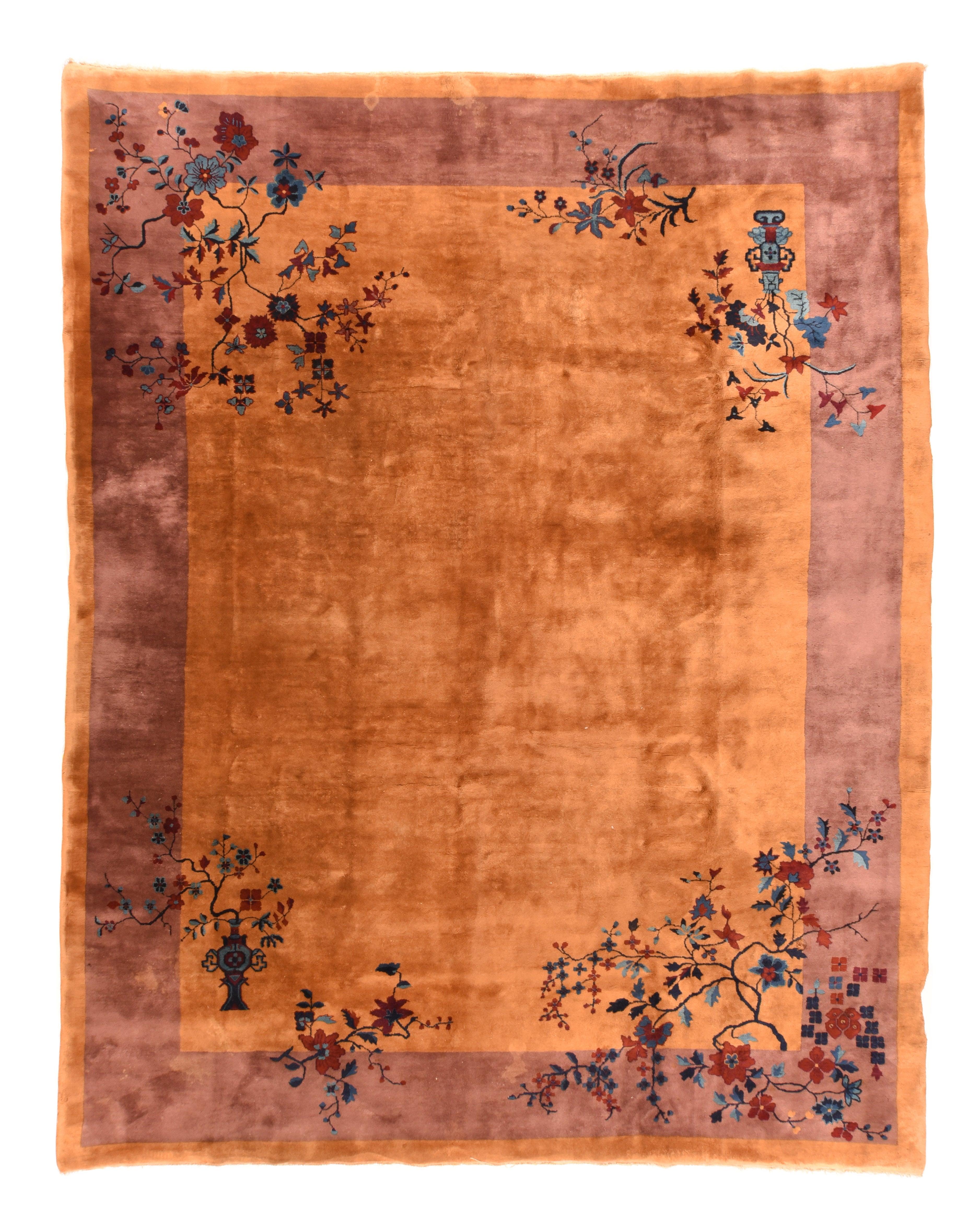 Antique Chinese Art Deco Rug 8'10'' x 11'5'' In Good Condition In New York, NY