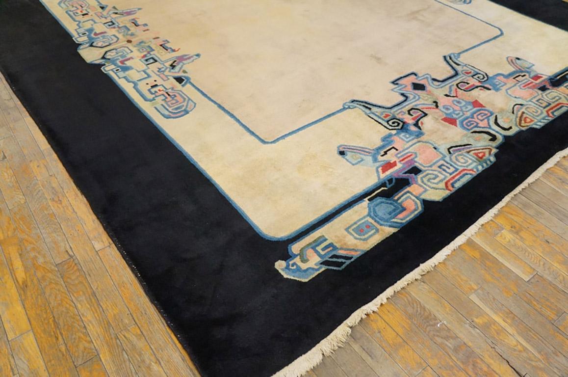 Hand-Knotted Antique Chinese Art Deco Rug 8' 10