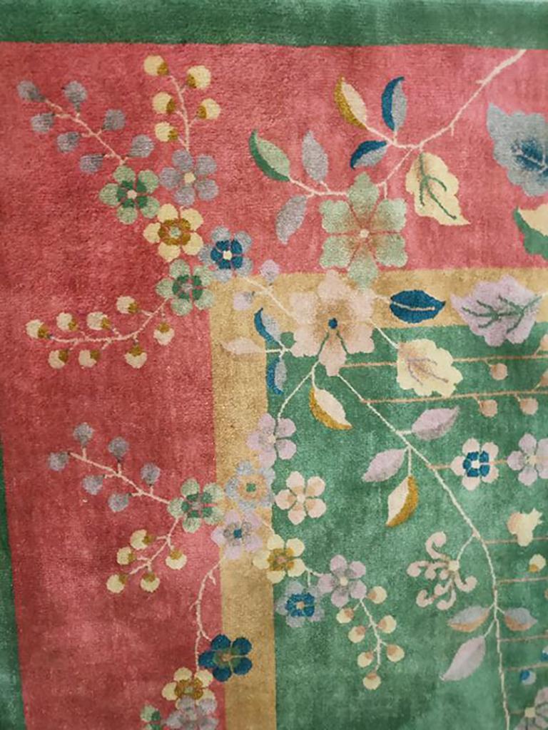 Wool 1920s Chinese Art Deco Carpet ( 8'10