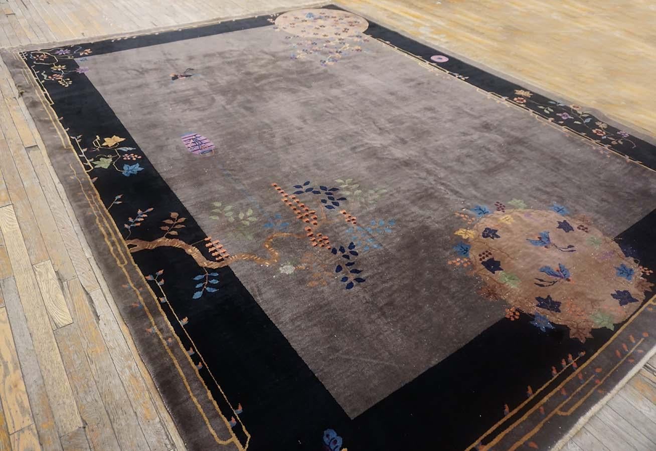 Hand-Knotted 1920s Chinese Art Deco Carpet ( 8'10