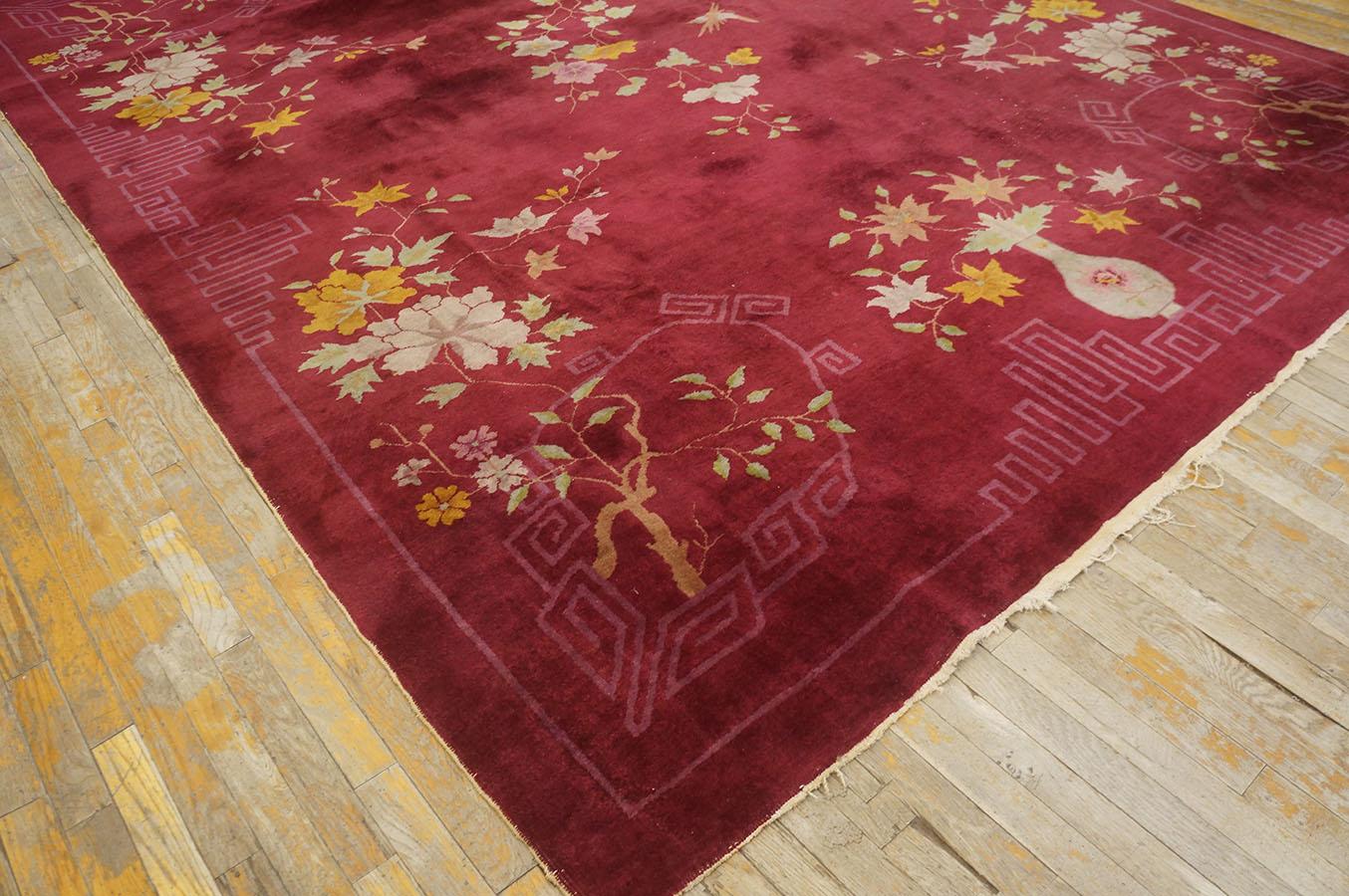 Early 20th Century 1920s Chinese Art Deco Carpet ( 8'10