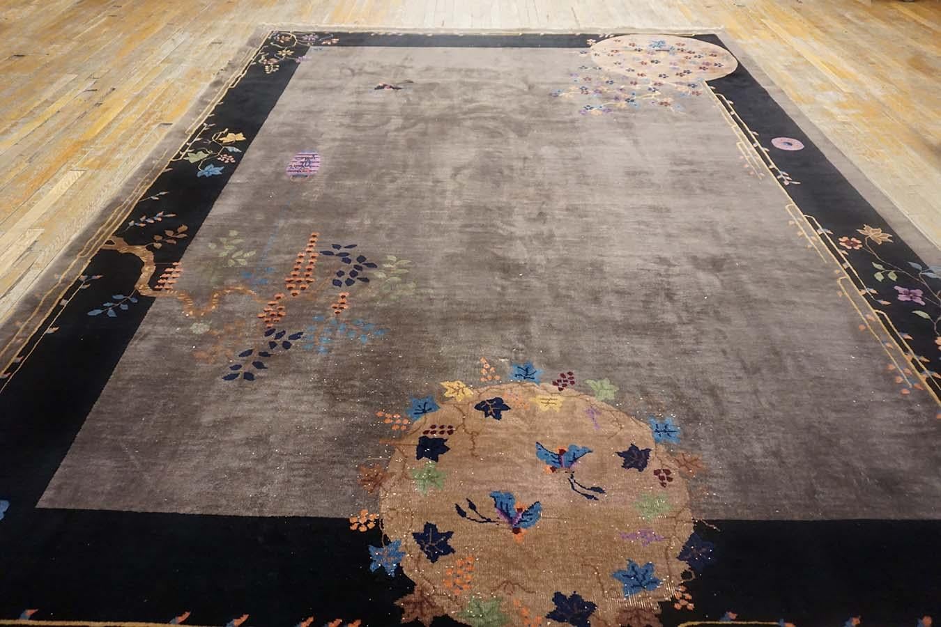 Early 20th Century 1920s Chinese Art Deco Carpet ( 8'10