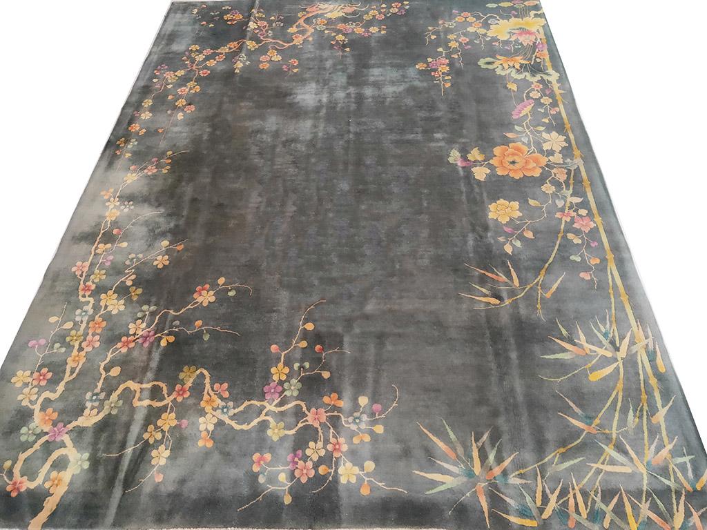 Hand-Knotted Antique Chinese, Art Deco Rug 8' 10
