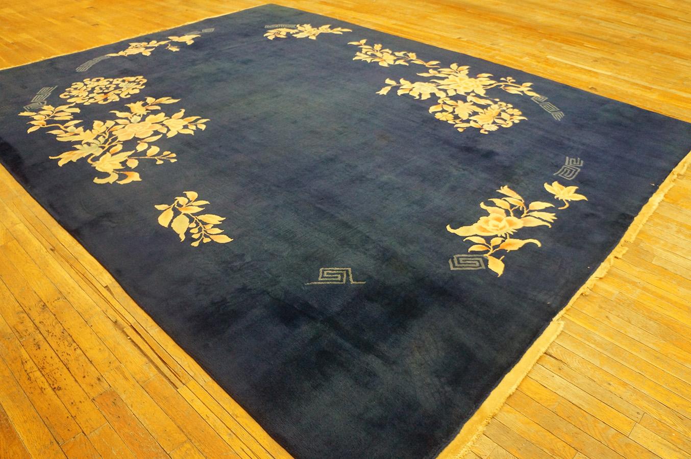 Hand-Knotted 1930s Chinese Art Deco Carpet ( 8'10