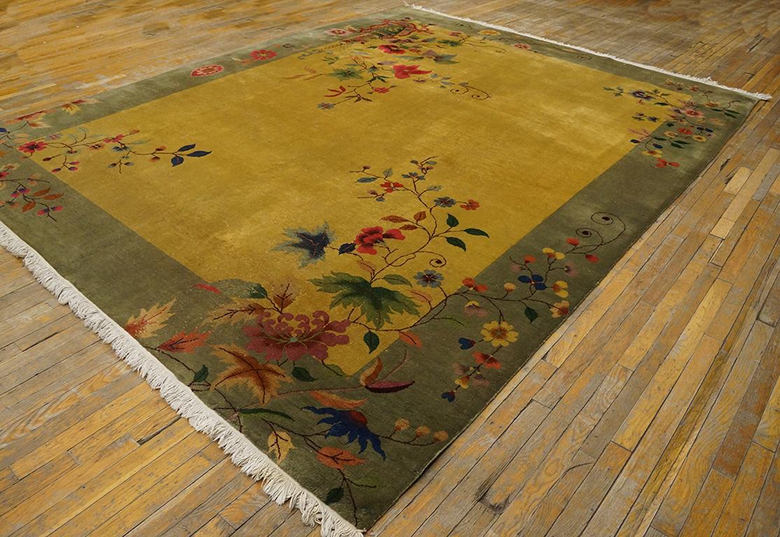 Early 20th Century 1920s Chinese Art Deco Carpet ( 8' 10