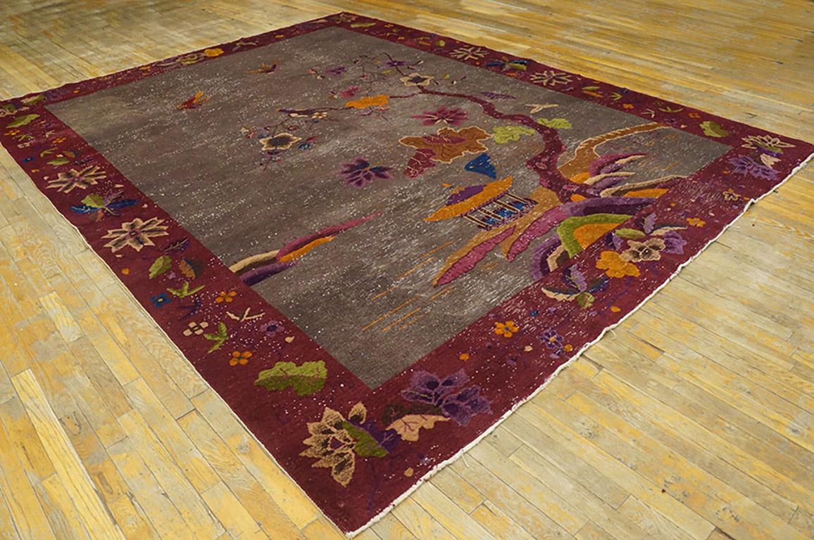 Antique Chinese Art Deco rug. Size: 8'10