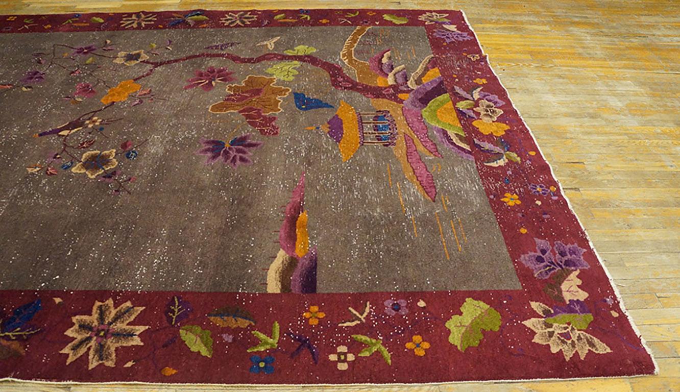 Hand-Knotted Antique Chinese Art Deco Rug 8'10