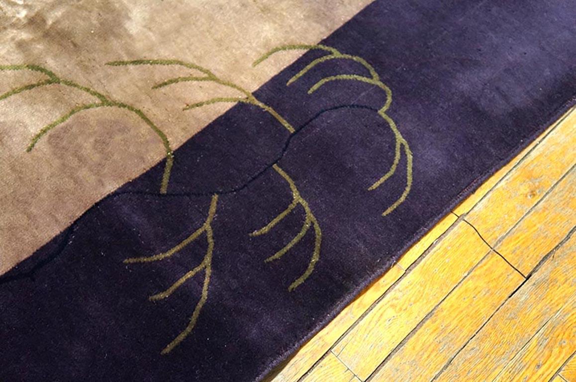 Antiker chinesischer Art-Déco-Teppich, 2,13 m x 2,13 m, antik (Handgeknüpft) im Angebot