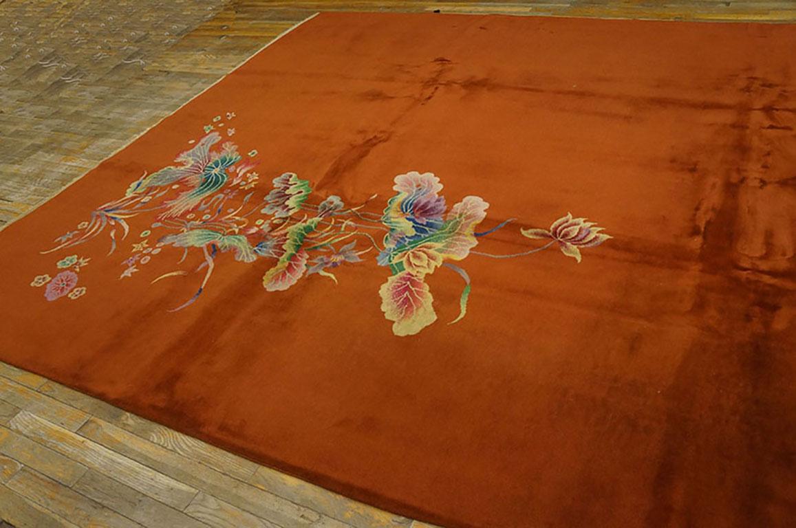 Wool 1920s Chinese Art Deco Carpet ( 8'11