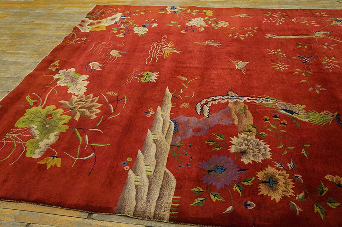 Early 20th Century 1920s Chinese Art Deco Carpet ( 8'2