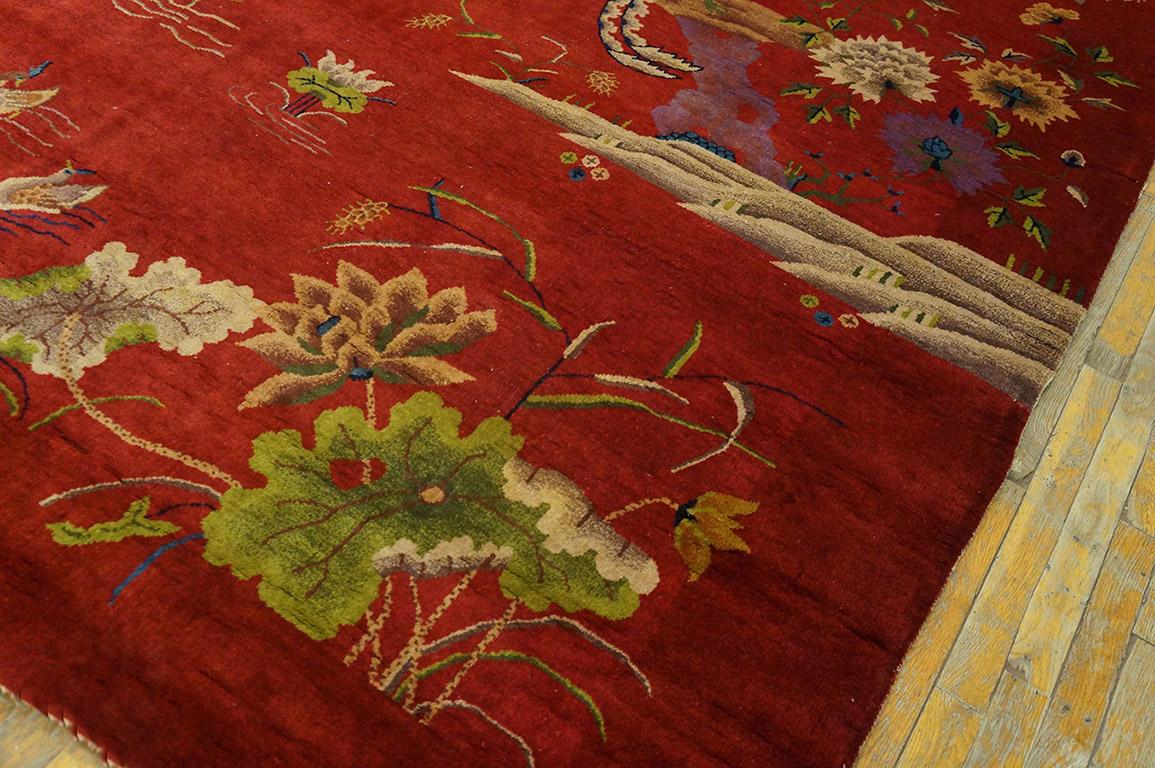 Wool 1920s Chinese Art Deco Carpet ( 8'2