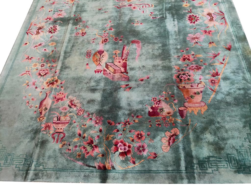 Hand-Knotted Antique Chinese Art Deco Rug 8' 6