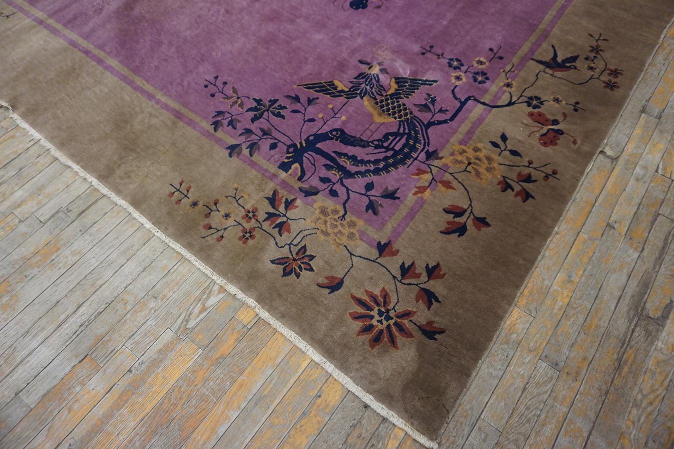 Early 20th Century 1920s Chinese Art Deco Carpet ( 8'7