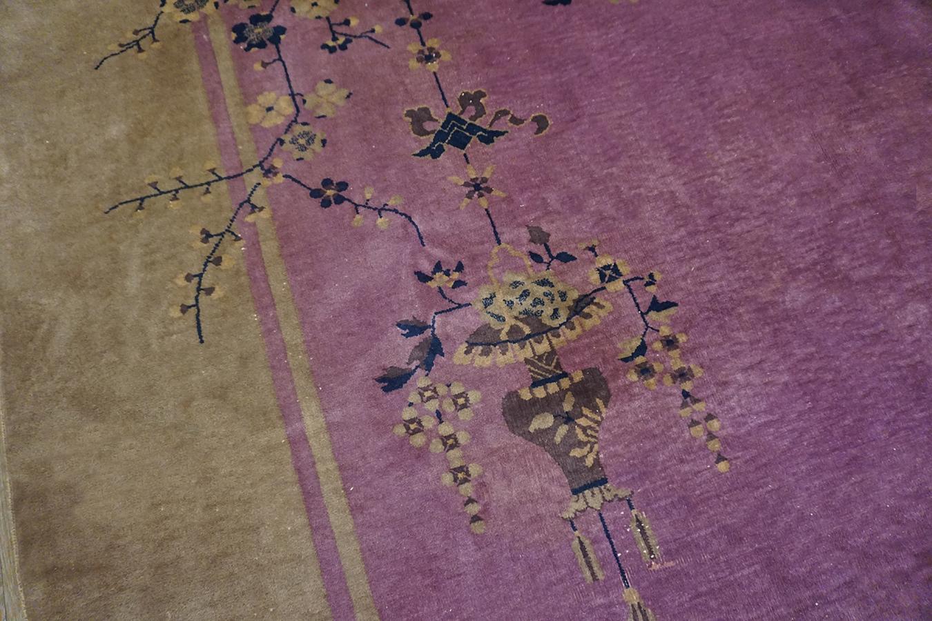 Wool 1920s Chinese Art Deco Carpet ( 8'7