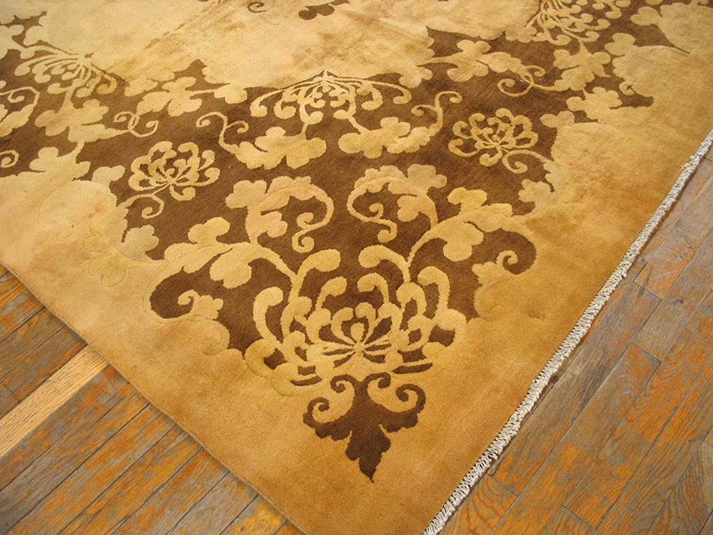 Hand-Knotted Antique Chinese, Art Deco Rug  8'9