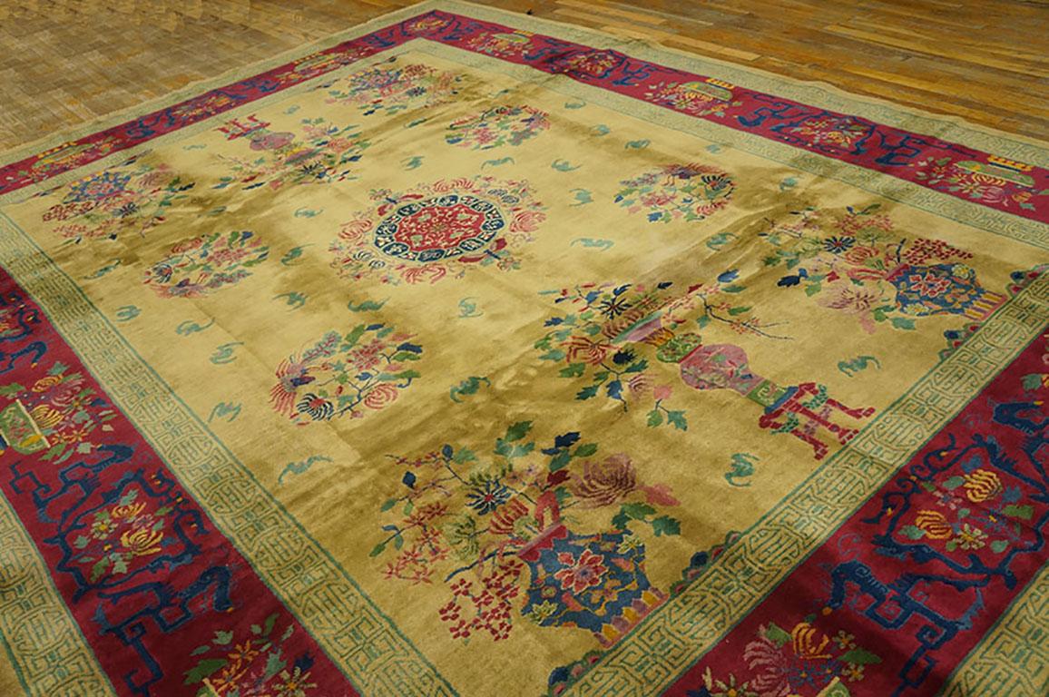 Wool Antique Chinese Art Deco Rug 8' 9