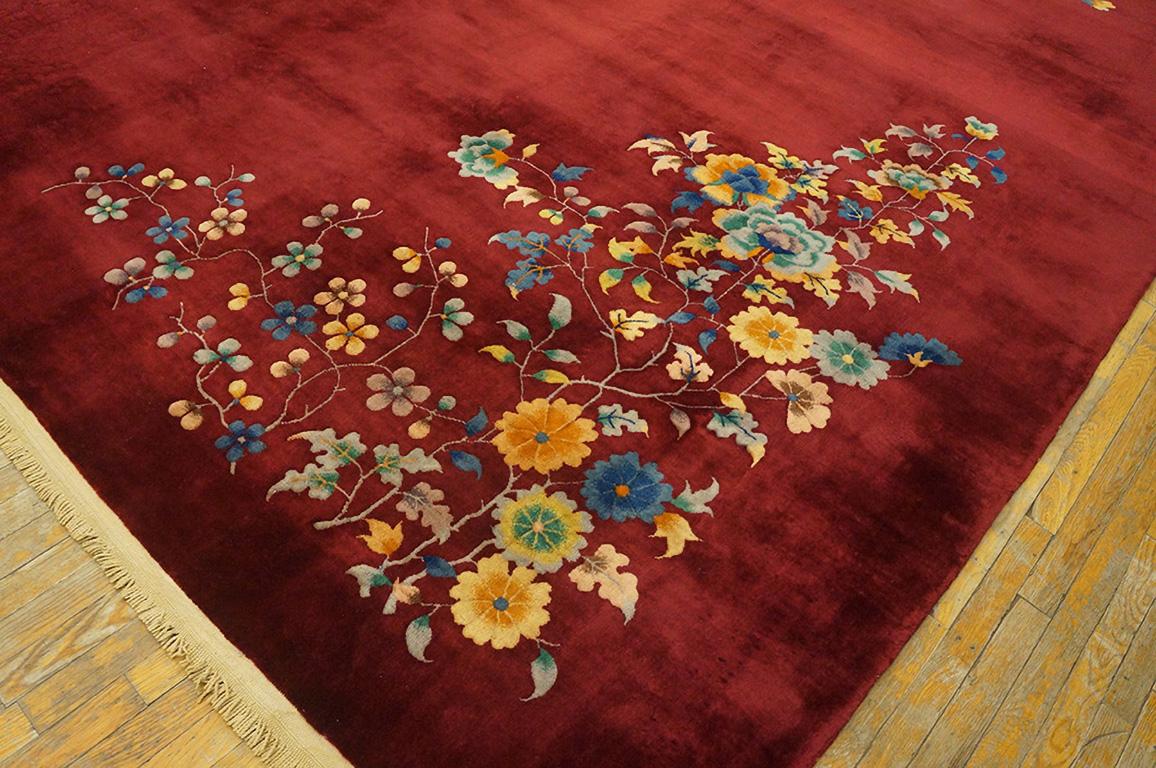 Wool Antique Chinese Art Deco Rug 8' 9