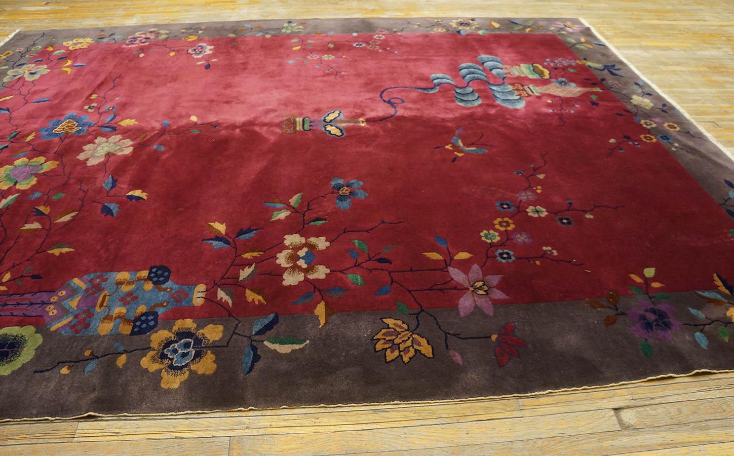 1920s Chinese Art Deco Carpet ( 9' x 11'3'' - 275 x 343 ) For Sale 8