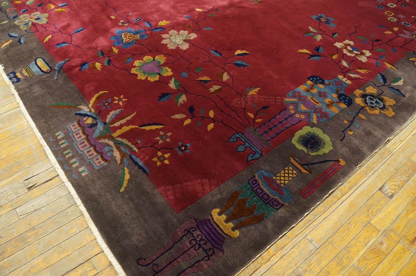 1920s Chinese Art Deco Carpet ( 9' x 11'3'' - 275 x 343 ) For Sale 3
