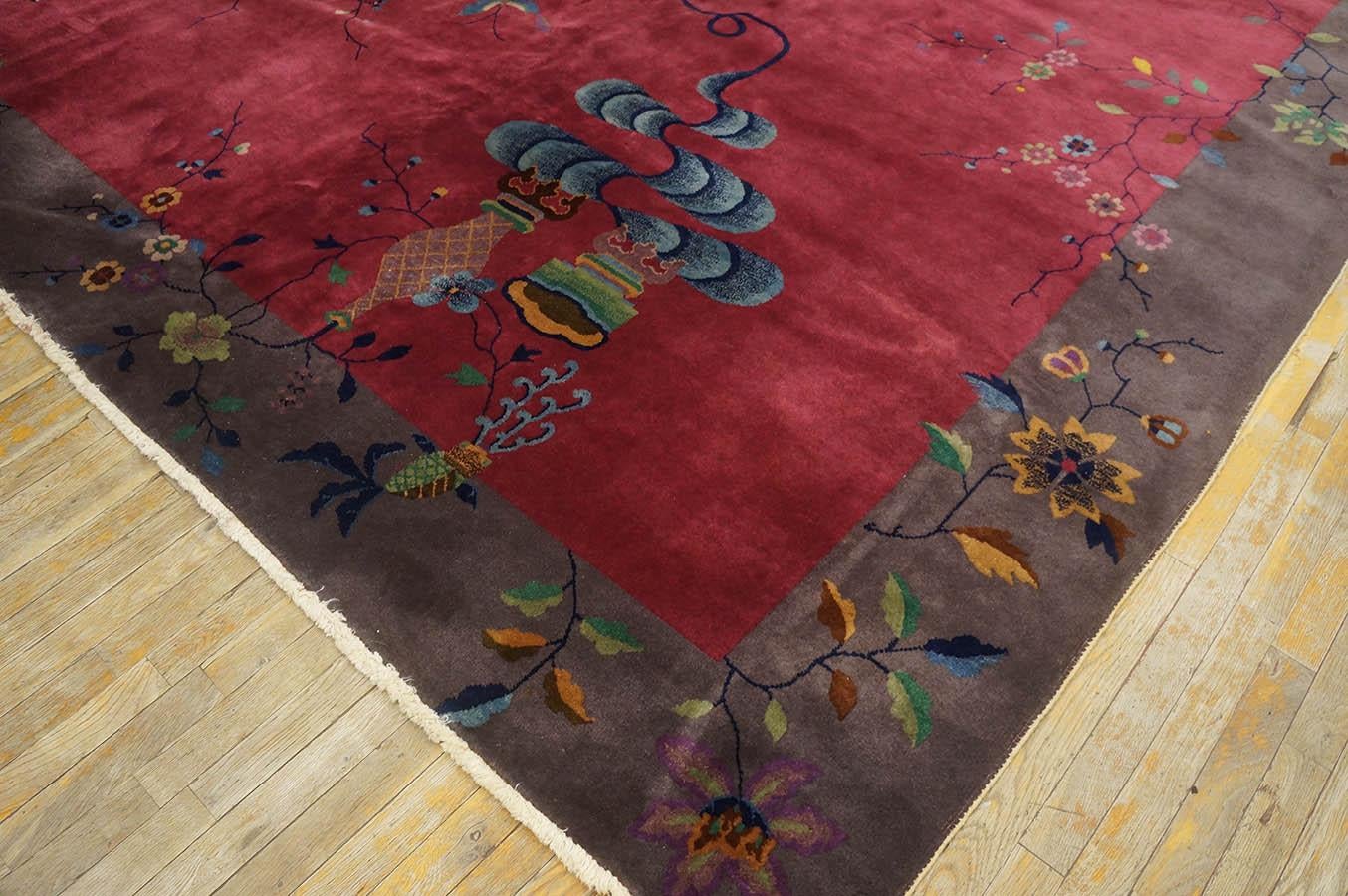1920s Chinese Art Deco Carpet ( 9' x 11'3'' - 275 x 343 ) For Sale 4