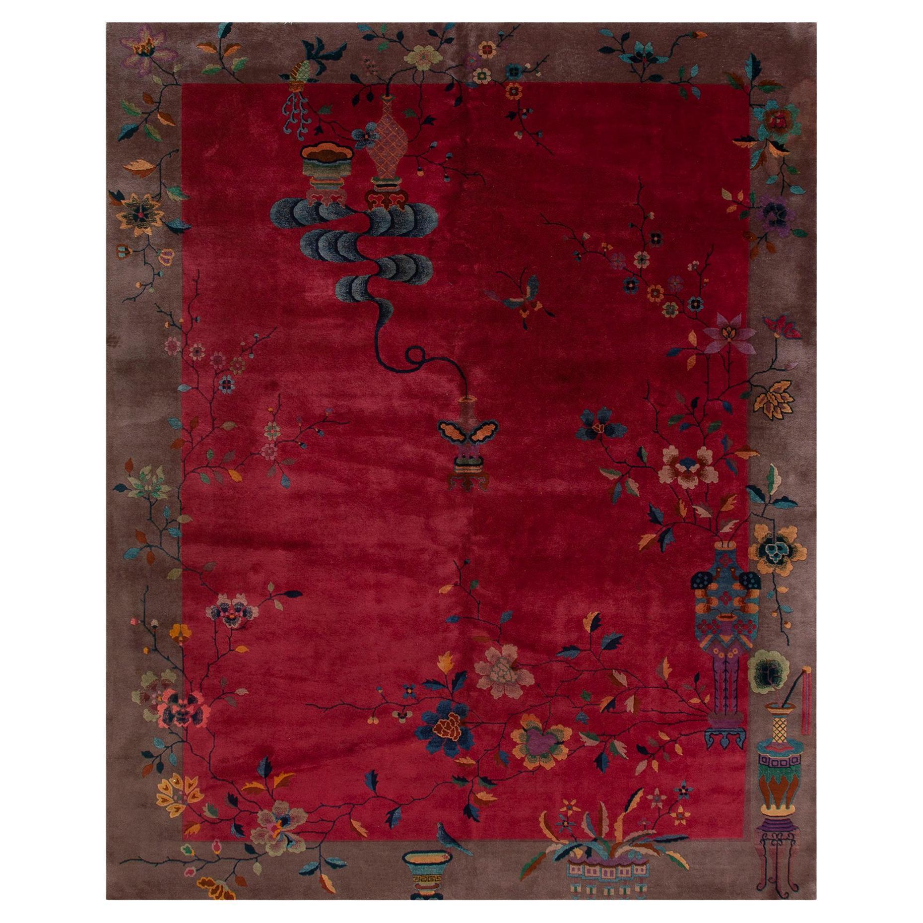 1920s Chinese Art Deco Carpet ( 9' x 11'3'' - 275 x 343 ) For Sale