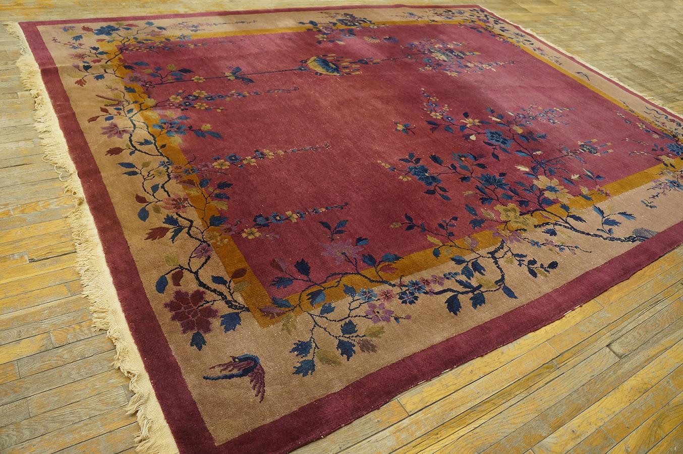 Noué à la main Tapis Art déco chinois des années 1920 ( 9' x 11' 6