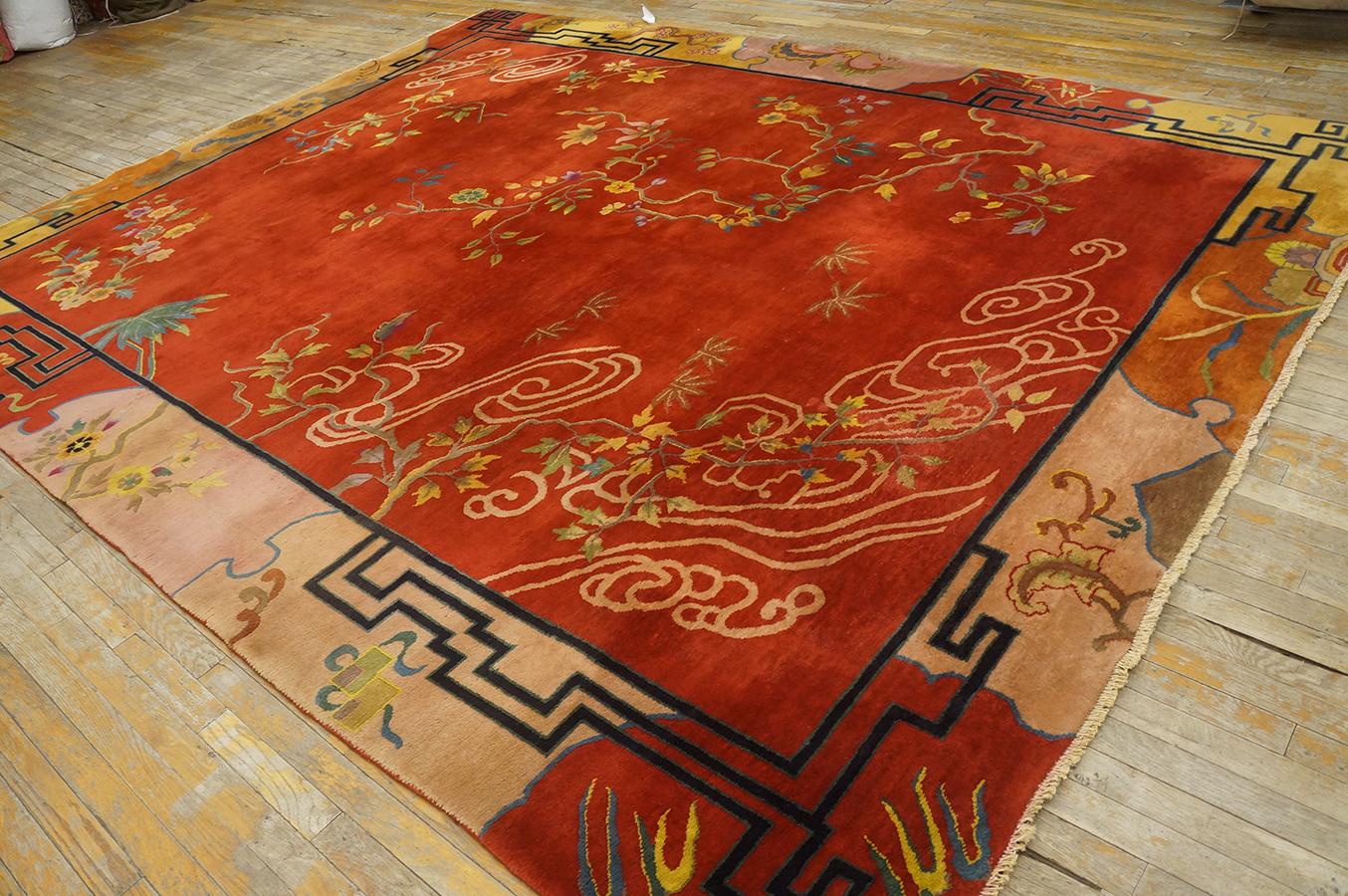 Hand-Knotted 1920s Chinese Art  Deco Carpet ( 9' x 11' 6