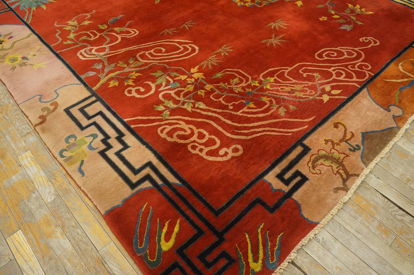 Early 20th Century 1920s Chinese Art  Deco Carpet ( 9' x 11' 6