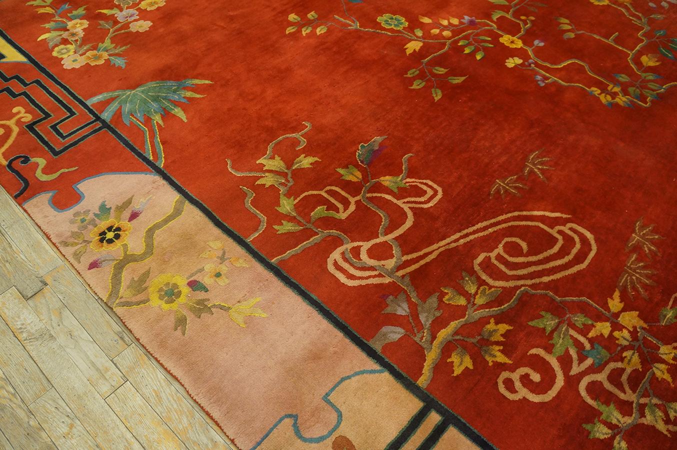Wool 1920s Chinese Art  Deco Carpet ( 9' x 11' 6