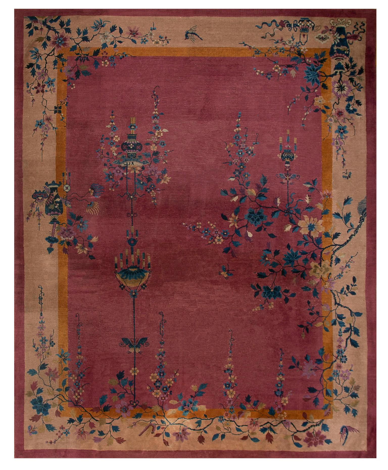 1920s Chinese Art Deco Carpet ( 9' x 11' 6" - 275 x 350 cm) For Sale