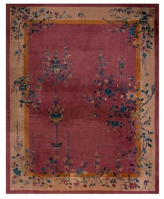 Chinesischer Art-Déco-Teppich aus den 1920er Jahren ( 9' x 11' 6"" - 275 x 350 cm)